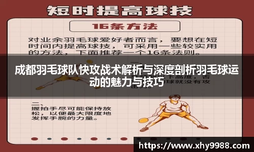 成都羽毛球队快攻战术解析与深度剖析羽毛球运动的魅力与技巧